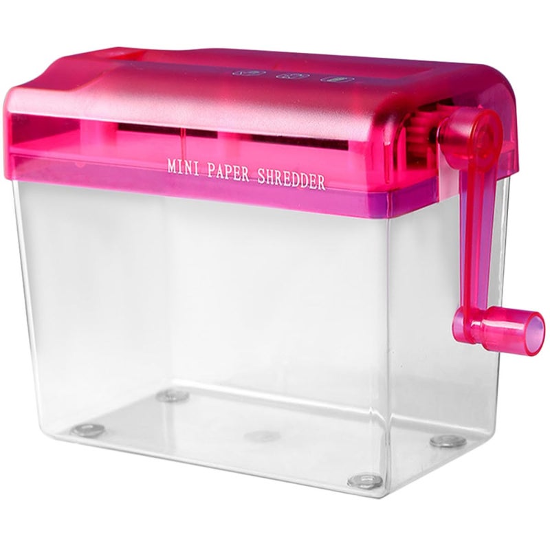 Manual Handheld Paper Shredder Portable For A4 Documents Home Office Desktop Red - Image 2