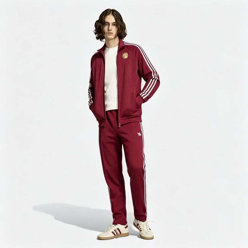 Spain National Team Retro Track Jacket, Women/Men Red 3-Stripes Full Zip Stand Collar Training Jacket with España Print Back - Image 3