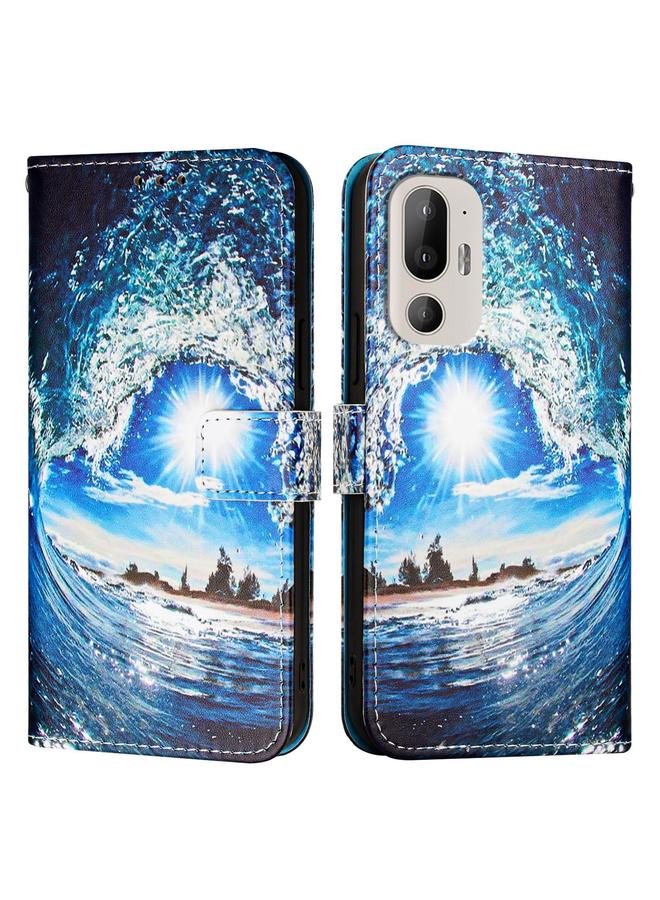 S-TOP Case For HTC U24 Pro Colored Drawing Pattern Plain Weave Leather Phone Case - Image 2