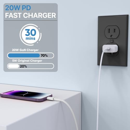 DR VAKU® 20W Charger Adapter Lightning Cable Combo (MFi-Certified) Compatible with 14/14Plus/14Pro/14 Pro max/iPhone 13/13 Pro/13 Pro max 12/12 Pro/11/X/Xr- White - Image 3