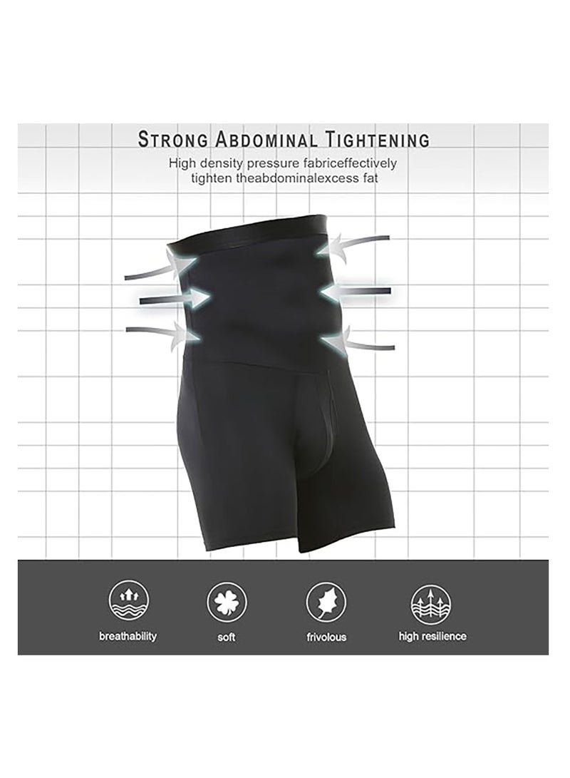 SYOSI Men Tummy Control Shorts, High Waist Underwear Slimming Shapewear Body Shaper Leg Boxer Briefs, L - Image 2