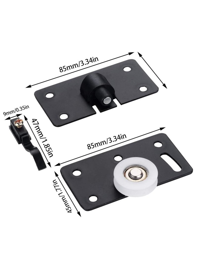 MileMelo - 2 Set Sliding Roller Pulley Silent Nylon Mounting Bottom Wheel with Top Switch Hardware Pulleys Replacement for Cabinet Door Closet Window Wardrobe Drawer Furniture Accessories - Image 1