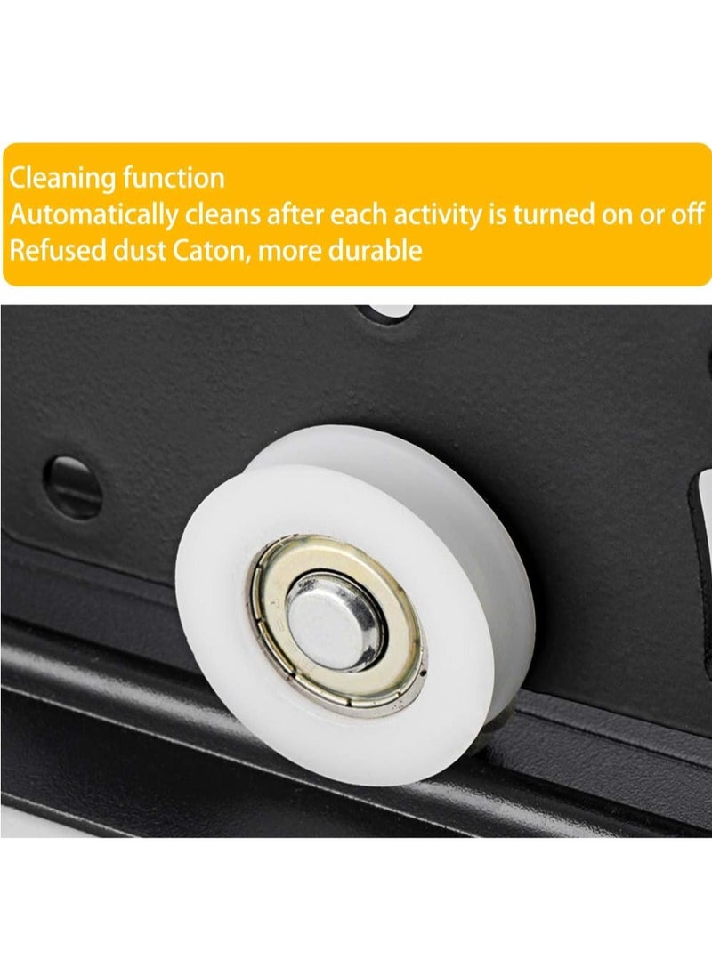 MileMelo - 2 Set Sliding Roller Pulley Silent Nylon Mounting Bottom Wheel with Top Switch Hardware Pulleys Replacement for Cabinet Door Closet Window Wardrobe Drawer Furniture Accessories - Image 1