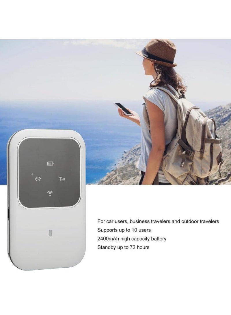 Portable WiFi Mobile Router 4G LTE, 4G LTE Mobile WiFi Router with SIM Slot High Speed Pocket WiFi Router Connect up to 10 Devices, 2400mAh Battery, for Car Outdoor Travel - Image 4