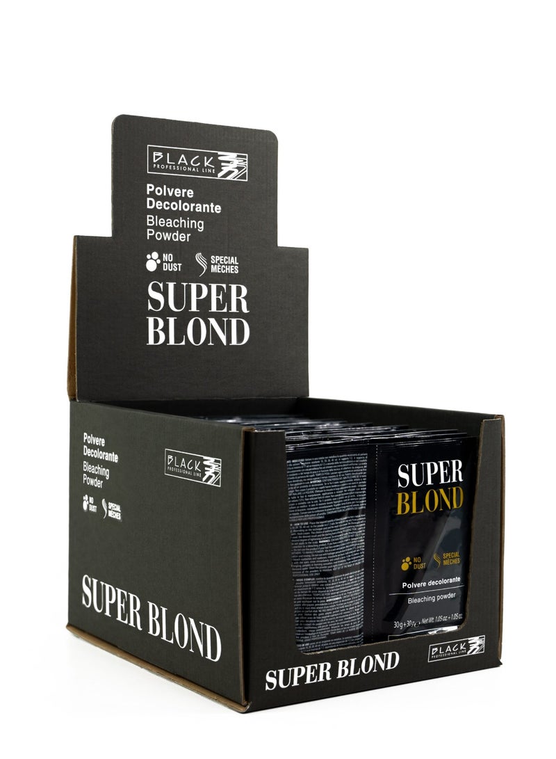 Black Professional Line Super Blond Bleaching Powder 30g x2 – Intense Lightening Blue Powder - Image 2