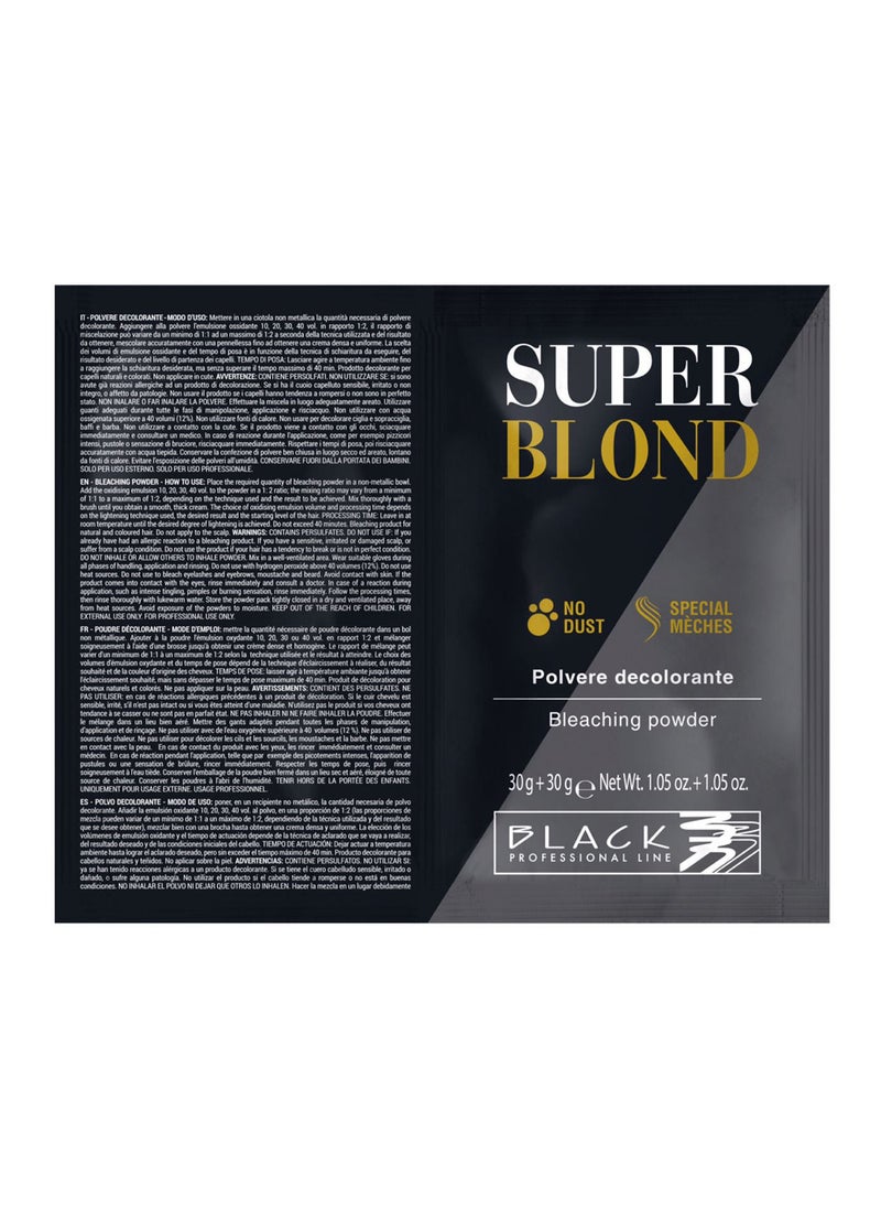 BLACK PROFESSIONAL LINE - Black Super Blond Bleaching Powder Sachets 30g + 30g - Image 1