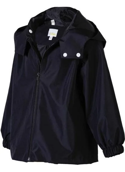 Belkızın Atölyesi Black Hooded Waterproof Children's Raincoat