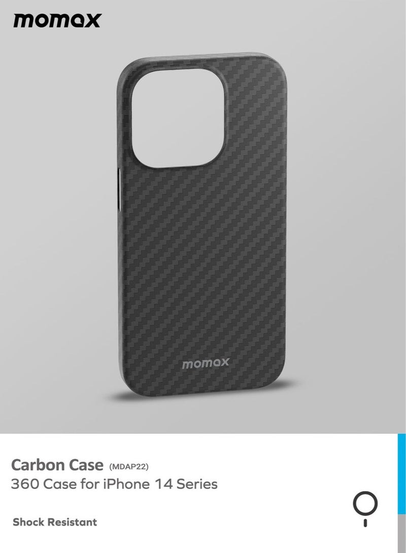 Momax غطاء حماية كربوني لهاتف Apple iPhone 14 Pro مع MagSafe - ألياف الكربون - Image 4