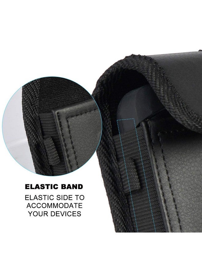 Nakedcellphone Case for Kyocera Flip Phone, Nakedcellphone Black Vegan Leather Vertical Pouch [with Belt Loop, Metal Clip, Magnetic Closure] for DuraXV Extreme E4810, DuraXV LTE E4610, DuraXE Epic E4830, DuraXTP  - Image 2