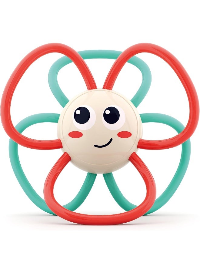 HOLA لعبة نشاط عضاضة أوركسترا عباد الشمس للأطفال، تخفيف التسنين، سهلة الإمساك، مهارات حركية دقيقة، ألوان زاهية، ألعاب حسية، ألعاب أطفال، عضاضة أطفال، جرس أطفال، جرس حيوانات 3 أشهر+ - Image 1