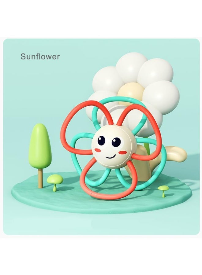 HOLA لعبة نشاط عضاضة أوركسترا عباد الشمس للأطفال، تخفيف التسنين، سهلة الإمساك، مهارات حركية دقيقة، ألوان زاهية، ألعاب حسية، ألعاب أطفال، عضاضة أطفال، جرس أطفال، جرس حيوانات 3 أشهر+ - Image 2