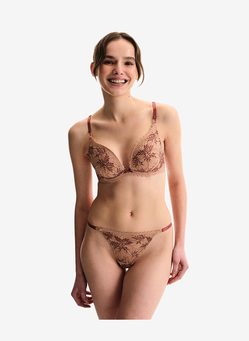 Penti Women Intense Lace Push Up Beige Wired Padded Bra - Image 5