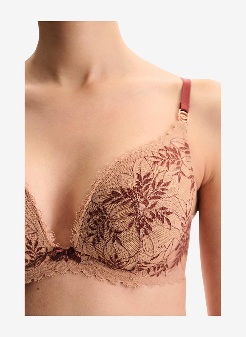 Penti Women Intense Lace Push Up Beige Wired Padded Bra - Image 4