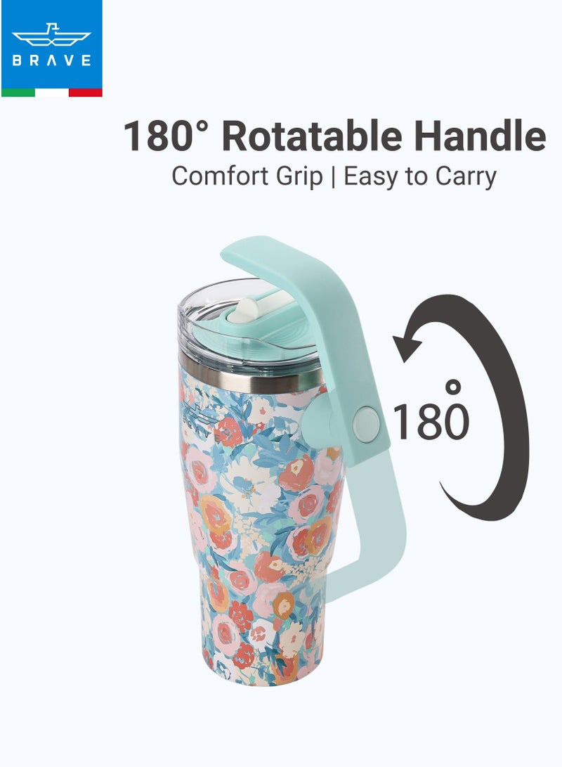 Brave 950ml Insulated Stainless Steel Travel Mug 180° Rotating Handle – Hot or Cold Drinks - Image 4