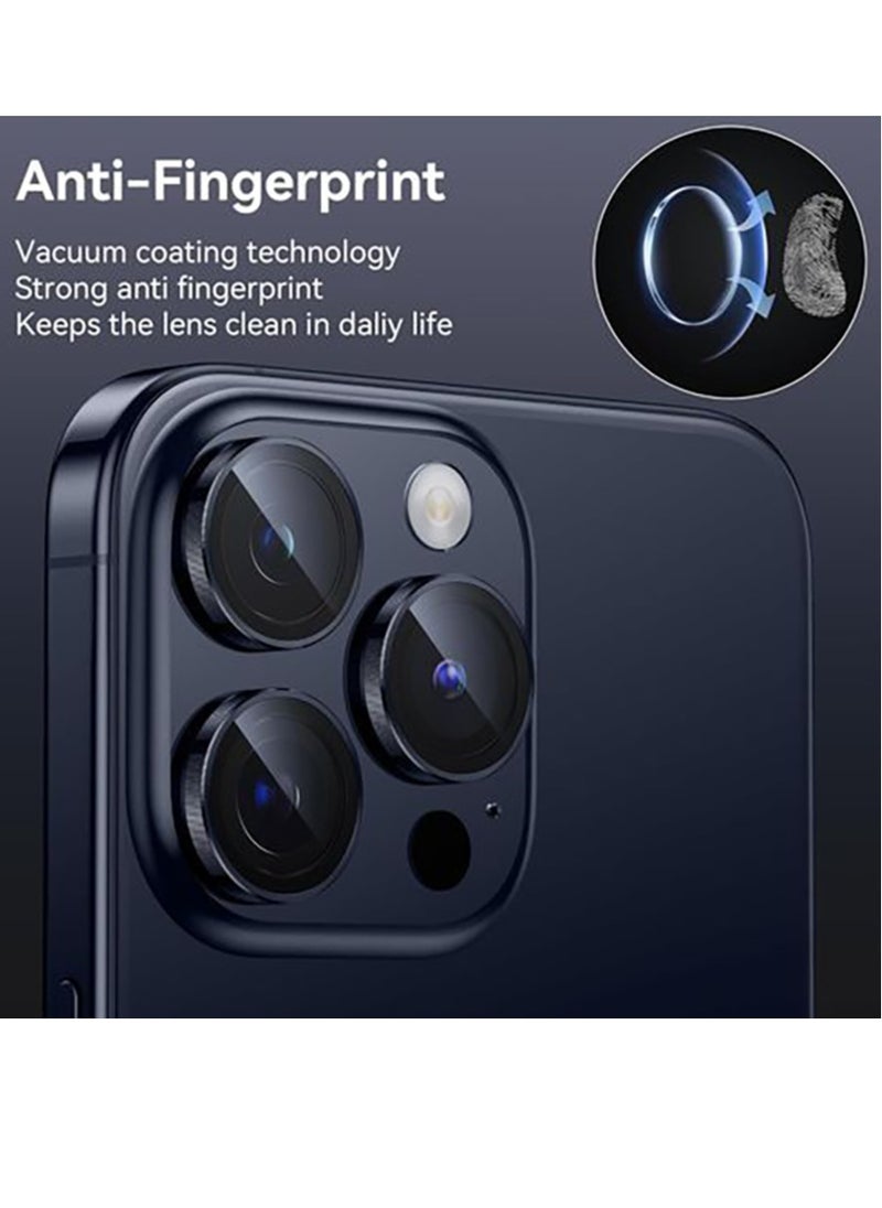 Generic Camera Lens Protector For IPhone 15 Pro Max & 15 Pro Tempered Glass Aluminum Alloy - Blue  - Image 2