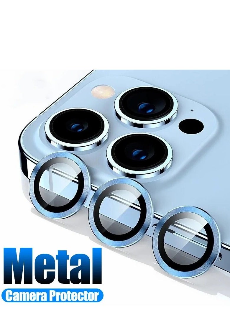 Generic Camera Lens Protector For IPhone 15 Pro Max & 15 Pro Tempered Glass Aluminum Alloy - Blue  - Image 1