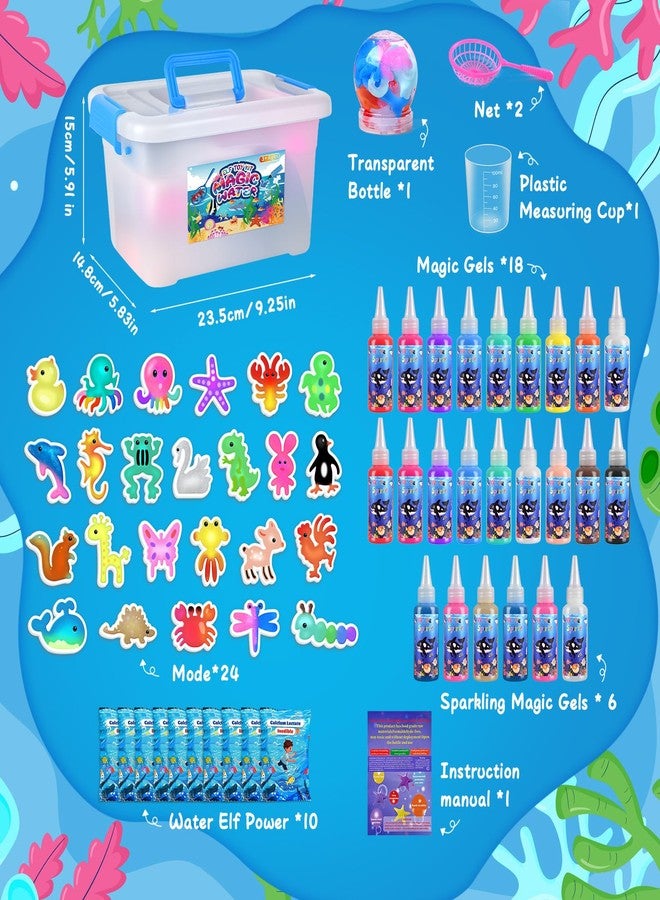 Cindynal Magic Water Elf Toy Kit - Fun Craft Kits for Creative Kids Ages 4-8,with 24 Magic Gels & 24 Shape Molds,DIY Squishy Maker Set, Arts and Crafts DIY STEM for Kids for Boys and Girls - Image 3