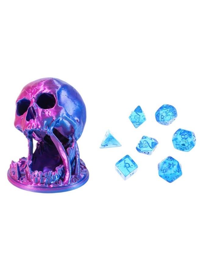 إسكدنيا طباعة ثلاثية الأبعاد على شكل جمجمة النرد برج سطح المكتب لعبة حفلة ال - اللون: جمجمة ذهبية نرد برتقالي - Image 4