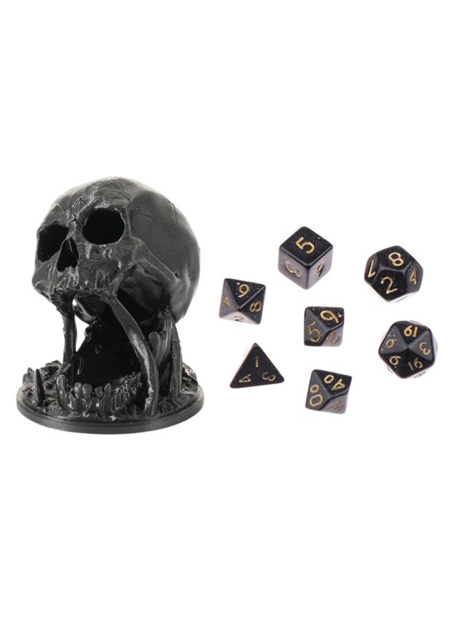 إسكدنيا طباعة ثلاثية الأبعاد على شكل جمجمة النرد برج سطح المكتب لعبة حفلة ال - اللون: جمجمة ذهبية نرد برتقالي - Image 2