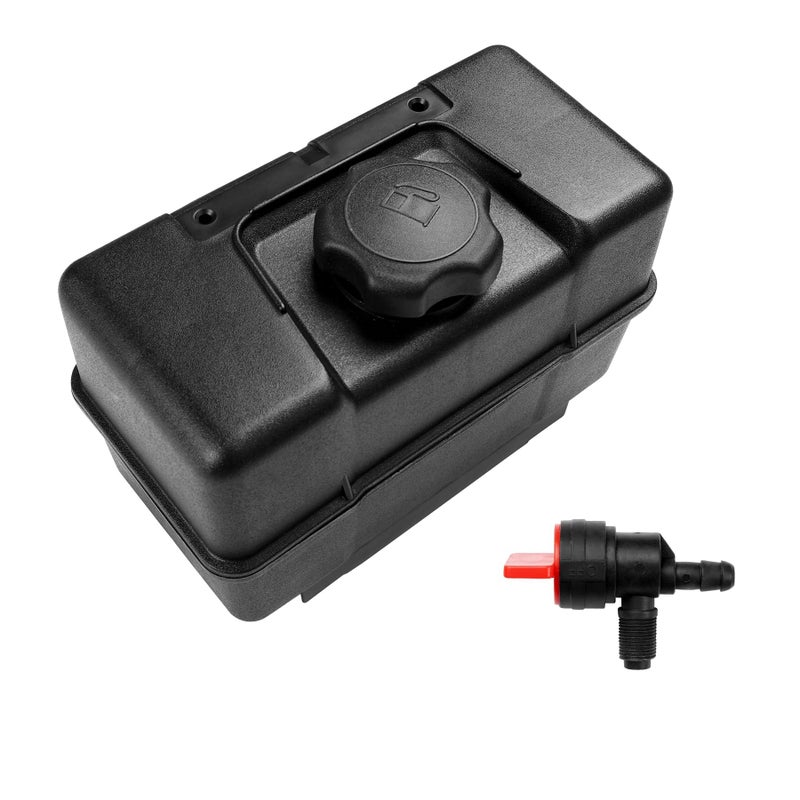 HQPASFY 691993 Fuel Tank with Shut Off Valve and Fuel Cap 4 Quart for B&S Remote Mounting Compatible with Lawn and Garden Equipment Engines, Some Specific Snow Blower, Tiller, Log Splitter - Image 1