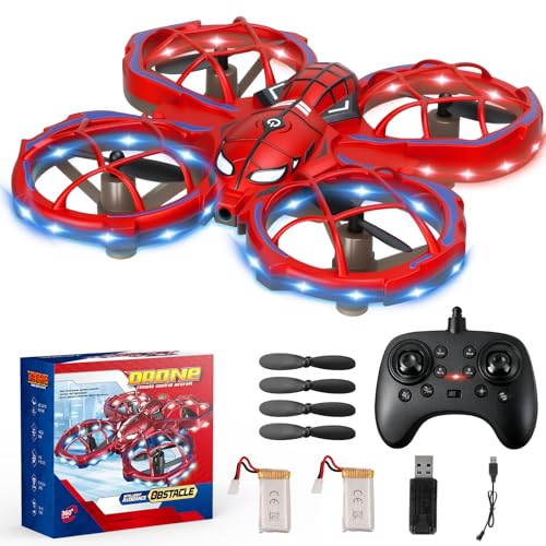 Gretex Spider Drones for Kids 812 Stunt Drone 5D Obstacle Avoidance RC Quadcopter 3D Flips Auto Hovering LED Lights Indoor Outdoor Remote Control Helicopter for Boys Girls Adults - Image 1