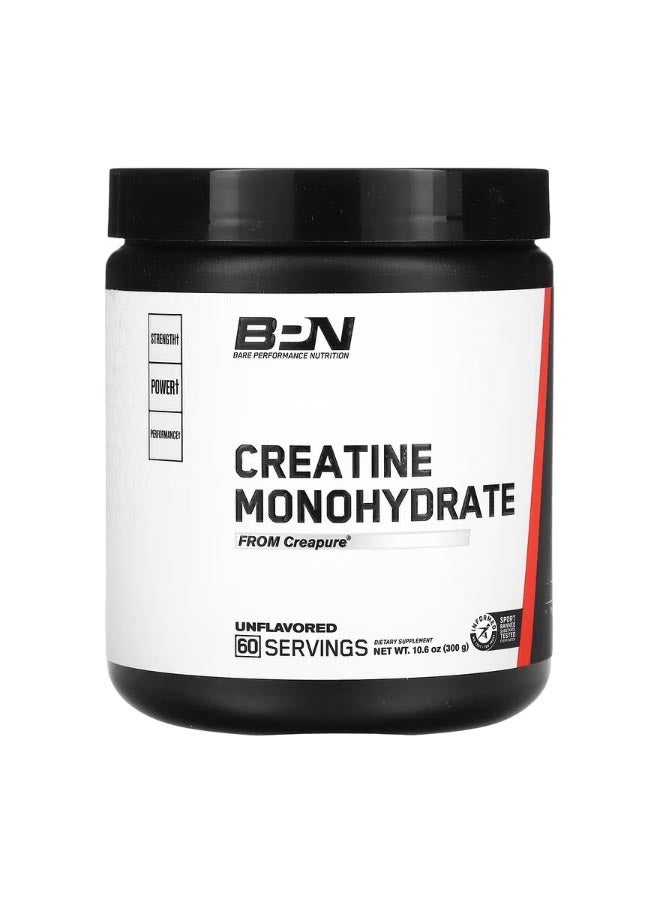 Bare Performance Nutrition Creatine Monohydrate Unflavored 10.6 oz 300 g - Image 1