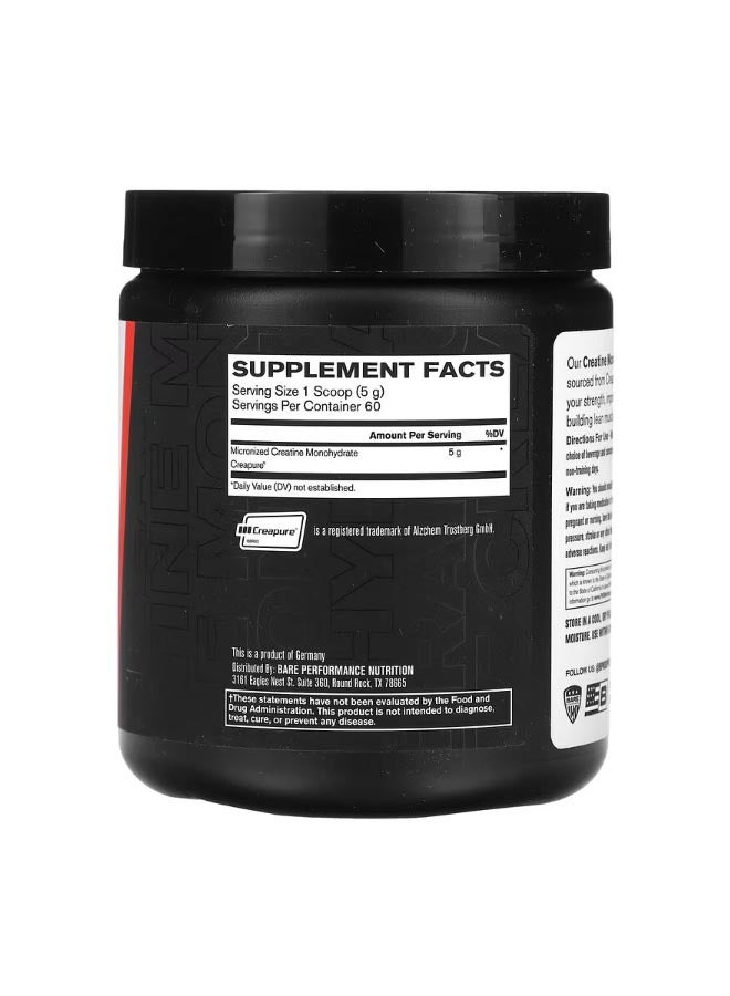 Bare Performance Nutrition Creatine Monohydrate Unflavored 10.6 oz 300 g - Image 2