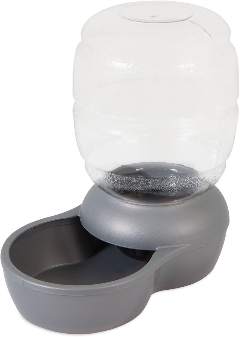 Replendish Gravity Waterer with Microban for Cats and Dogs, 4 Gallons,Silver, Made in USA