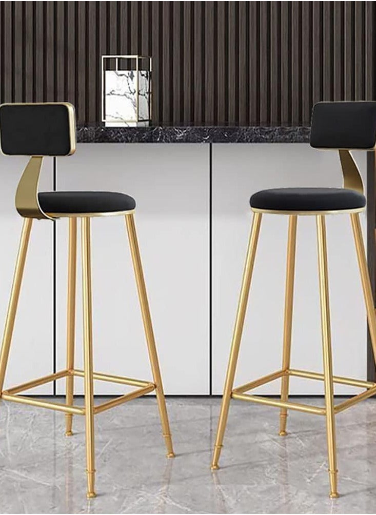 CityRiya-Long Bar Stool Bar Chair Set of 2 High Stool Chair Modern Office Chair Kitchen Dining Chair with Backs Upholstered Counter Height Stools Bar Chairs for Kitchen, Pub, Breakfast Stool  - Image 1