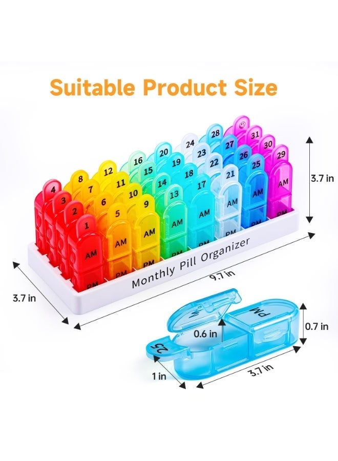 Bukela Monthly Pill Organizer 2 Times a Day, 30 Day Pill Box Organizer Am Pm, Daily Pill Case with 32 Large Compartments for Each Day, Portable Travel Pill Container for Vitamins and Medicine - Image 5