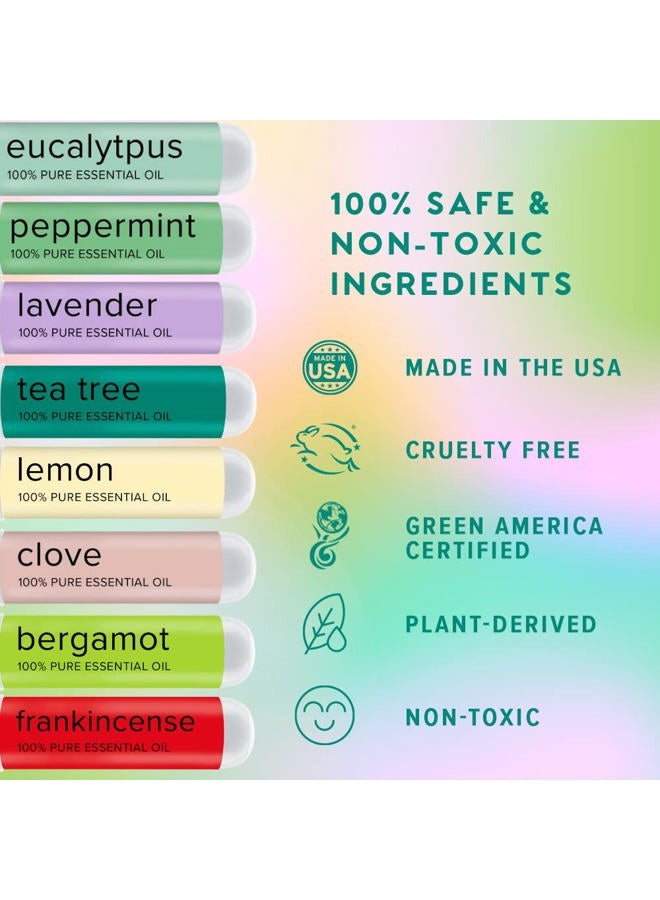 MOXE MOXĒ Nasal Inhalers Bundle, 8 Essential Oils, 100% Pure and Undiluted, Therapeutic Grade, No-Mess Portable Aromatherapy, Includes Eucalyptus, Peppermint, Lavender, Tea Tree, Made in USA (Pack of 8)… - Image 3