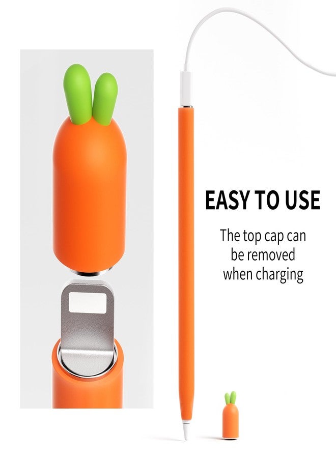 ELETIUO Soft Silicone Sleeve Apple Pencil Case Compatible with Apple Pencil 1st Generation, Carrot Touch Screen Pen Protective Cover Accessories Compatible with iPad Pro 9.7"/10.5"/12.9" - Image 3