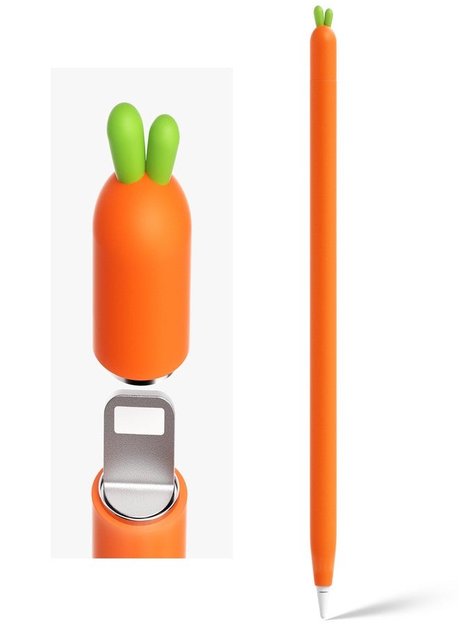 ELETIUO Soft Silicone Sleeve Apple Pencil Case Compatible with Apple Pencil 1st Generation, Carrot Touch Screen Pen Protective Cover Accessories Compatible with iPad Pro 9.7"/10.5"/12.9" - Image 1