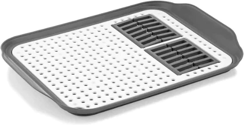 Orchid Foly Life Double Layer Draining Tray for Dishes, Tea Tray for Cup Bowls, Dish Drainer Drying Rack with Drip Tray, Draining Board Drip Tray for Fruits and Vegetables Utensil Holder for Kitchen - Image 4