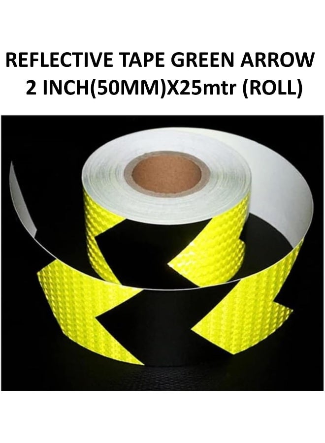 Biella 2Inch Reflective Tape Waterproof Warning Sticker (25Mtr) For Intensity Self-Adhesive Safety Tape For Vehicles Car Trailers Night And Reflector Tapes For Road Facilities Safety Reminder - Image 2