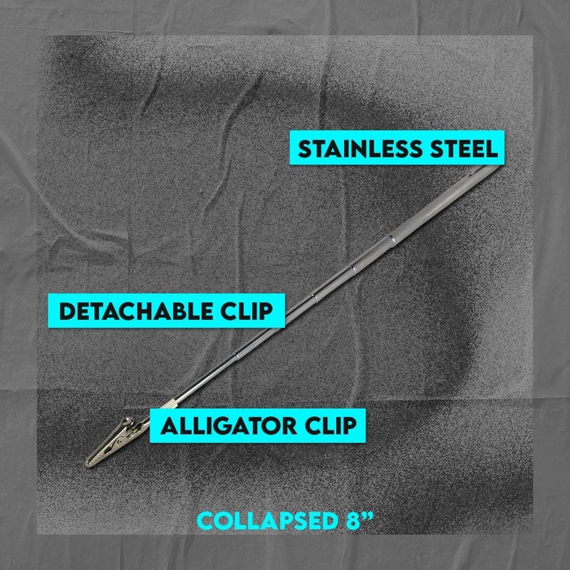 SE 35-Inch Telescopic Alligator Clip with Pocket Clip - Extendable Stainless Steel Tool for Home Repairs, Automotive, Bracelets, Hobbies, and Crafts - 8016TA-36 - Image 4