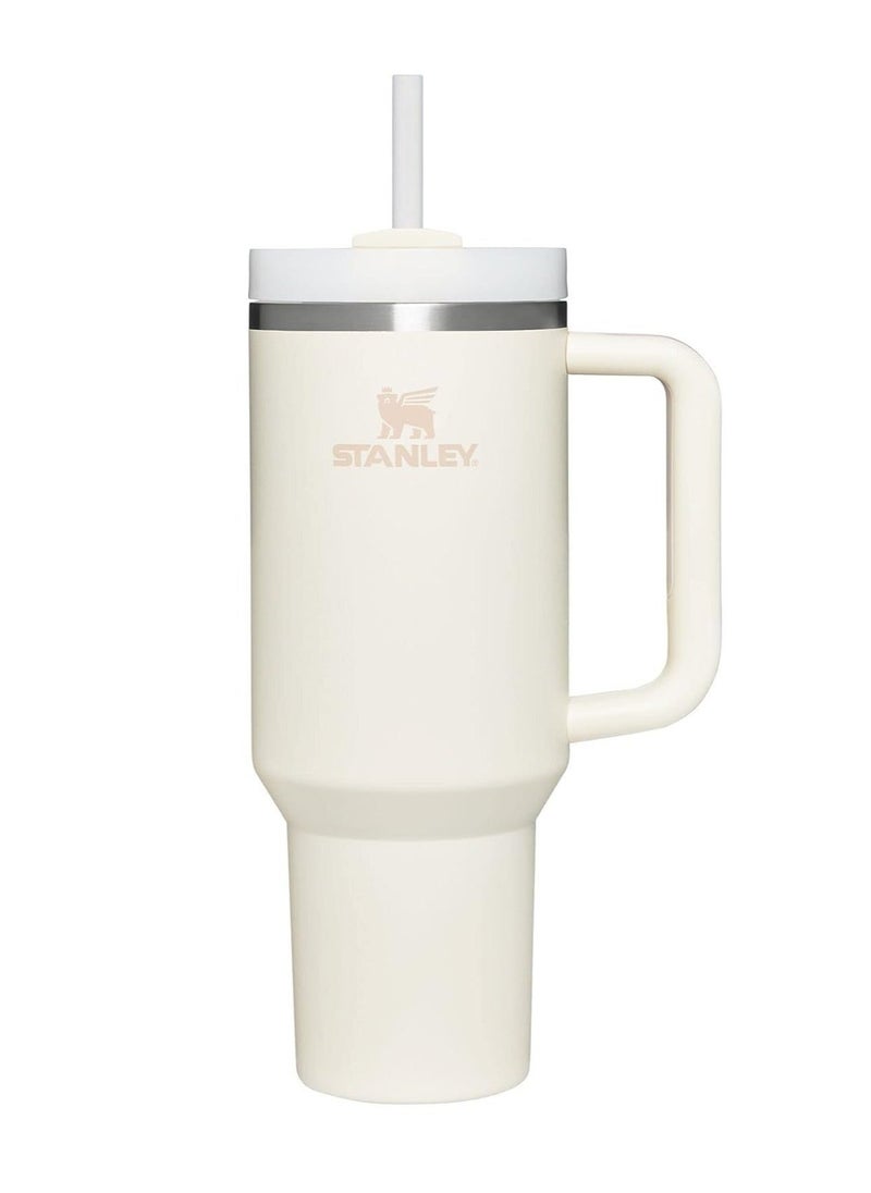 Stanley - 40oz Stanley Quencher H20 Flowstate Stainless Steel Vacuum Insulated Tumbler with Lid and Straw for Water, Iced Tea or Coffee, Smoothie and More, Cream (White) - Image 1
