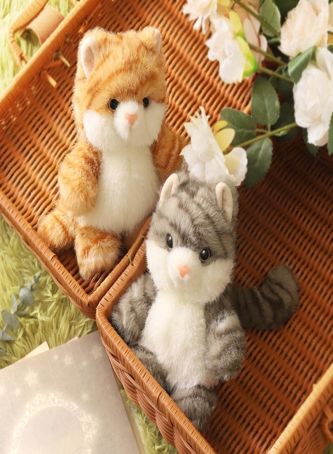 PEACH CAT Cat Stuffed Animal 5.9" Cute Kitten Plushies Small Plush Toys Gifts for Kids Grey - Image 5