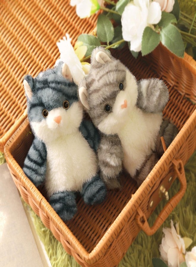PEACH CAT Cat Stuffed Animal 5.9" Cute Kitten Plushies Small Plush Toys Gifts for Kids Grey - Image 2
