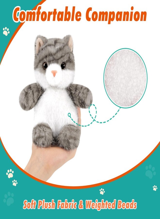 PEACH CAT Cat Stuffed Animal 5.9" Cute Kitten Plushies Small Plush Toys Gifts for Kids Grey - Image 3