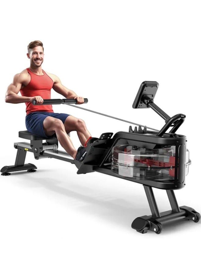 Generic Water Rowing Machine for Home Rowing Machine Foldable with Water Resistance, 150kg Weight Capacity with Bluetooth Function, Ipad Holder  - Image 1