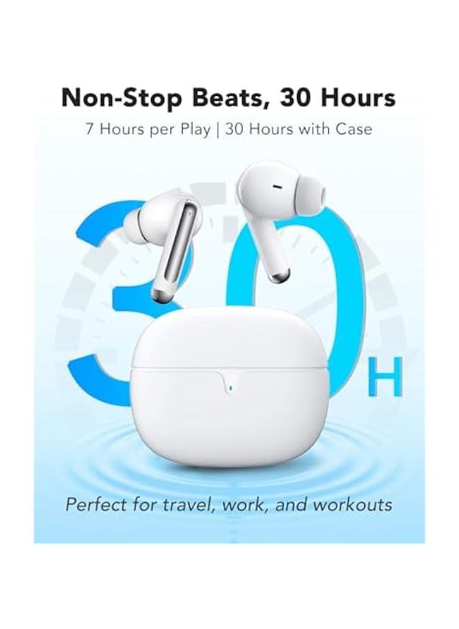 Generic - True Wireless Earbuds, Bluetooth 5.4 in-Ear Earphones with Mic, Light-Weight Ear Buds for Commute Sport, 30H Playtime, TWS Headphones Touch Control Headset for Smart Phone Computer Laptop, White - Image 1