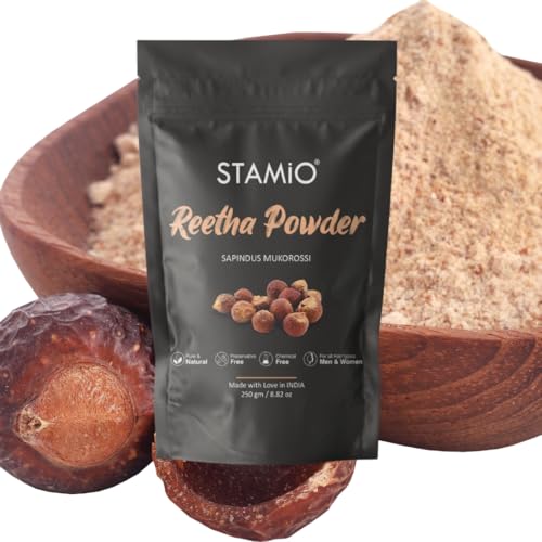 STAMIO Reetha Powder 750 gm for Hair Wash, Pack, Mask, Shampoo, Scalp Care, Dandruff | Seedless Dried Ritha/Aritha/Soapnuts/Sapindus Mukorossi | Natural Cleanser | In Pouch 26.46 oz - Image 5