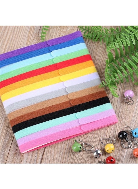 15pcs Double Side Soft Plush Puppy ID Collars with Bells for Dog and Cat