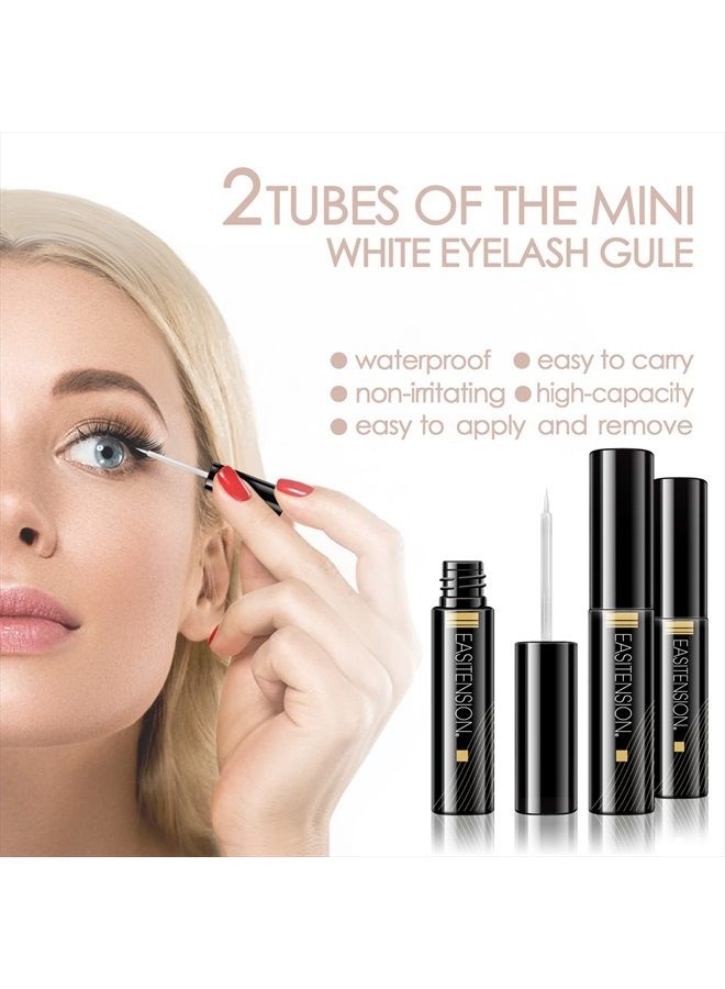 EASITENSION DIY Eyelash Extension, 3D Effect Glue Bonded Band Individual Lash 24 Clusters Volume Lashes Set, At Home Eyelash Extension, C curl, Pack 12mm,14mm (KIT) - Image 3
