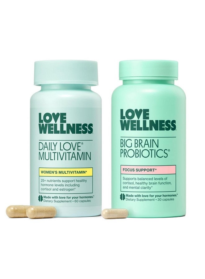 Love Wellness Daily Love Multivitamin & Big Brain Probiotics | Mind and Body Duo | Womens Vitamin and Probitoic - Image 1