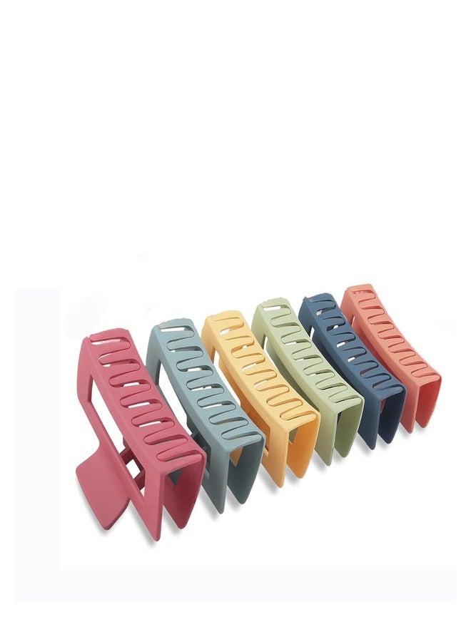 MINTA 6PCS Medium Hair Claw Clips for Women Girls Thick Thin Hair, Strong Hold Matte Square Hair Clips - Image 1