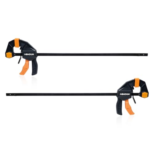 Homdum 18 inch Quick Grip Bar clamp for woodworking One-Handed Release F type Ratchet clamp wood working size 65. x 21 CM with Durable Nylon Handle & scratch proof rubber grip Pack of 2pc. - Image 1