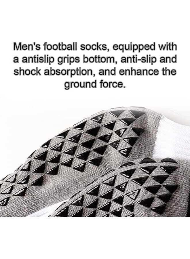 Ocean Football Socks for Men, Anti Slip Soccer Socks with Rubber Dots, Sport Soccer Socks Breathable and Anti Friction, White - Image 3
