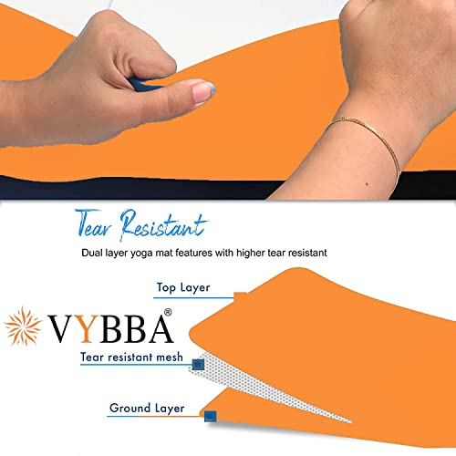 VYBBA 6 MM 100% EVA Yoga Mat with Bag Cover for Gym Workout and Yoga Exercise Odour free Anti-Slip Yoga Mat for Men & Women Fitness Orange - Image 4